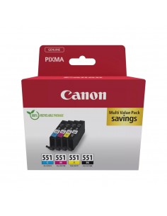 Pack Tinteiros Canon 551 4 Cores 6509B015 7ml