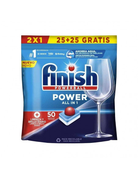 Detergente Máquina Loiça Pastilhas Finish Power 50un