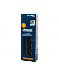 Lápis Dermatográfico Lyra Marker Preto Cx 12un