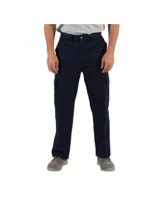 Calças Sarja Multibolsos Unissexo Tamanho L Azul Escuro