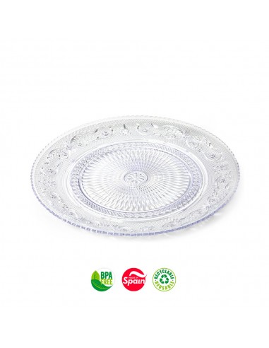 Pratos 18cm Plástico Reutilizável Cristal Transparente 1un