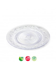Pratos 25cm Plástico Reutilizável Cristal Transparente 1un