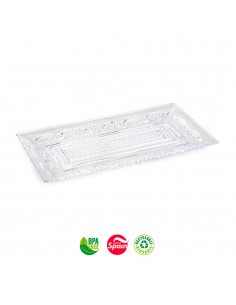 Travessa Plástico Reutilizável Cristal 15x28,5cm