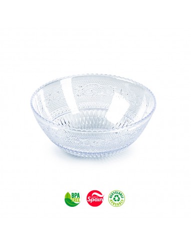 Tigela 13,5cm Plástico Reutilizável Cristal Transparente 1un