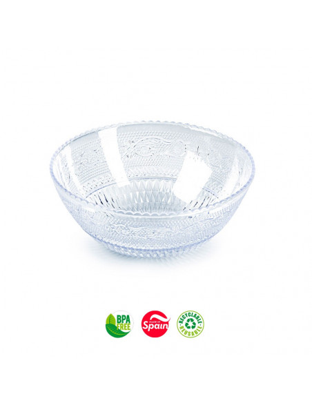 Tigela 13,5cm Plástico Reutilizável Cristal Transparente 1un
