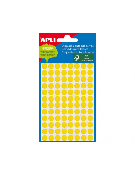Etiquetas Redondas 08mm Amarelo Apli 288un