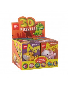 Jogo Puzzle Apli Kids 3D Dragões Expositor 6un