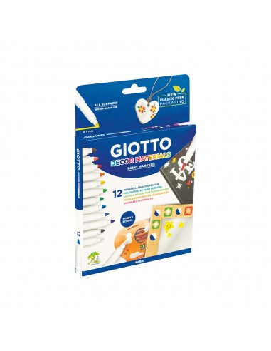 Marcador Pintura Giotto Decor Materials Cx 12 Cores Sortidas