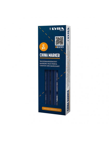 Lápis Dermatográfico Lyra Marker Azul Cx 12un