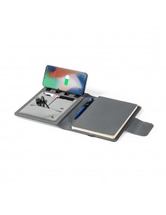 Caderno Multifunções 300D rPET com Carregador Wireless