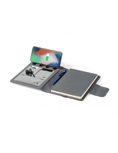 Caderno Multifunções 300D rPET com Carregador Wireless