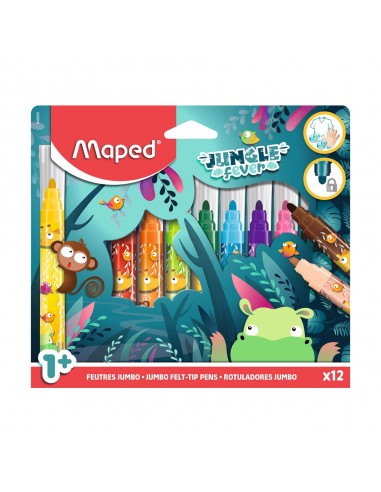 Marcador Feltro Maped Jungle Fever Jumbo 12un