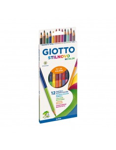Lápis Cor 12un Cx Cartão Giotto Stilnovo Bicolor 18cm