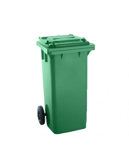 Contentor 120L Plástico 2 Rodas Verde c/ Tampa Verde