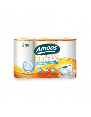 Rolo Cozinha 21,6mx22,4cm 20,5g 2Fls Amoos Picotado 3un