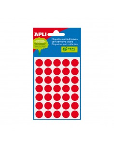 Etiquetas Redondas 13mm Vermelho Apli 2057 175un