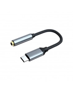 Adaptador Audio USB-C para Jack 3,5mm Fêmea Preto