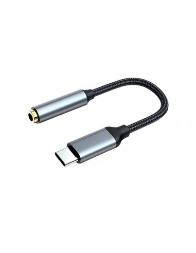 Adaptador Audio USB-C para Jack 3,5mm Fêmea Preto