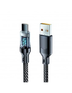 Cabo USB-A 3.0  PD 120W para USB-C 1m com Display