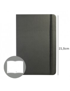 Bloco Notas Liso 21,5x14,5cm Semi Pele Preto 116Fls