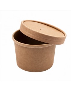 Caixa Alimentar Cartão Kraft Redonda 240ml 25un