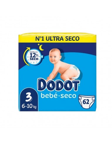 Fraldas Dodot T3 (6-10kg) Bebé Seco 62un