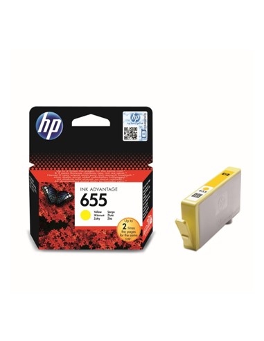 Tinteiro HP 655 Amarelo CZ112A 600 Pág.