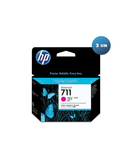 Pack Tinteiros HP 711 Magenta CZ135A 29ml 3un