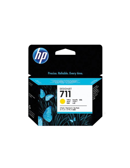 Pack Tinteiros HP 711 Amarelo CZ136A 29ml 3un