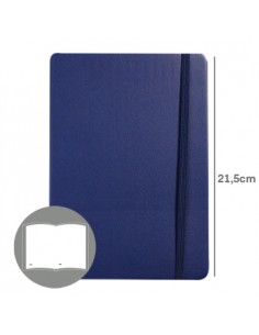 Bloco Notas Liso 21,5x14,5cm Semi Pele Azul 116Fls