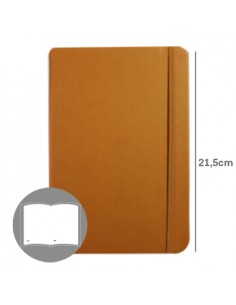 Bloco Notas Liso 21,5x14,5cm Semi Pele Camel 116Fls