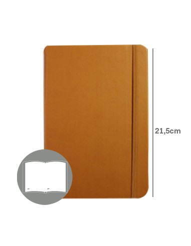 Bloco Notas Liso 21,5x14,5cm Semi Pele Camel 116Fls