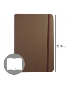 Bloco Notas Liso 21,5x14,5cm Semi Pele Castanho 116Fls