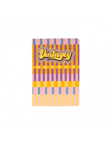 Caderno Agrafado A5 Quadriculado VINTAGEY Stripes 48Fls 1un