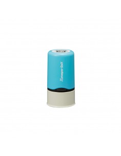 Carimbo Objetos Redondo Name Stamp Azul Personalizado 1un