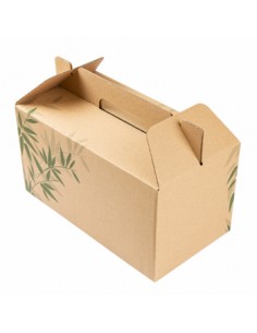 Caixa Asa Menu Lunch Box Kraft 24,5x13,5x12cm 1un