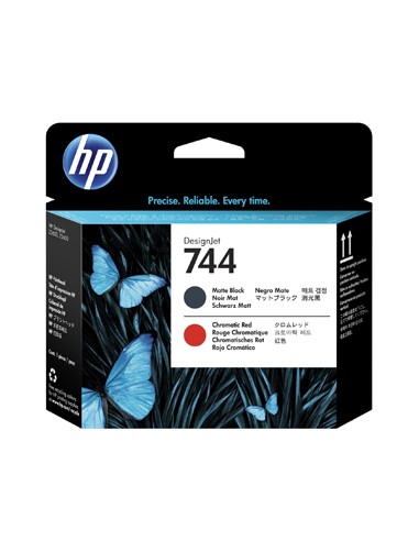 Cabeça Impressão HP 744 Preto Matte/Vermelho F9J88A