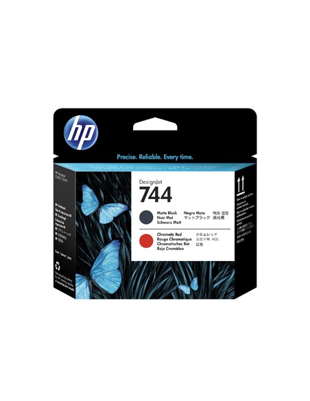 Cabeça Impressão HP 744 Preto Matte/Vermelho F9J88A