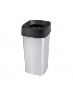 Contentor 60L Quadrado Cinza Cube com Tampa