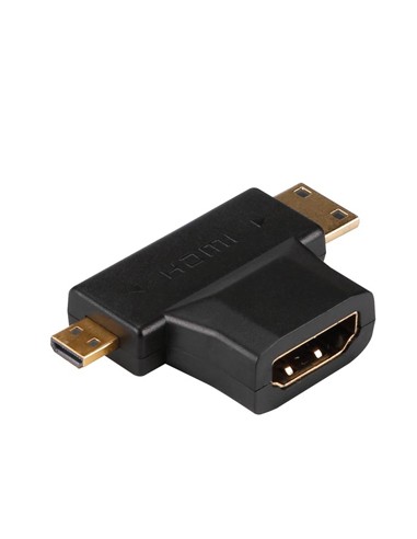 Adaptador HDMI A Fêmea / HDMI C Macho / micro-HDMI D Macho