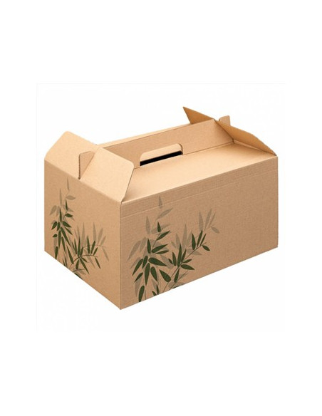 Caixa Asa Menu Lunch Box Kraft 28x20x15cm 1un