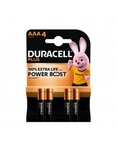 Pilhas AAA LR03 Alcalinas 1.5V Power Boost Duracell Plus 4un