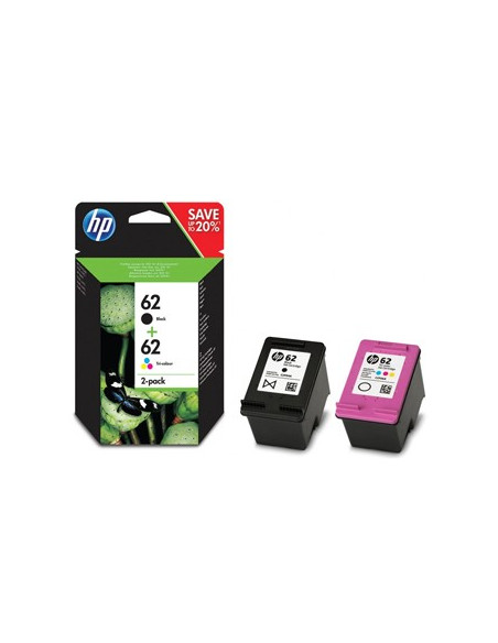 Pack Tinteiros HP 62 Preto/Cor N9J71AE