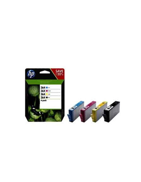 Pack Tinteiros HP 364 4 Cores N9J73AE 6ml/3ml