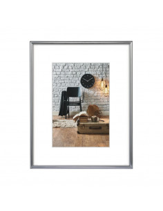 Moldura Plástico 21x29,7cm Sevilla Décor Prata Mate