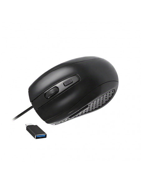Rato com Fio USB-C Bow Preto