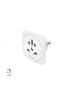 Adaptador Corrente Viagem UK/EURO Type E+ F Branco