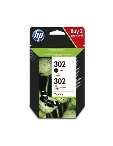 Pack Tinteiros HP 302 Preto/Cor X4D37AE