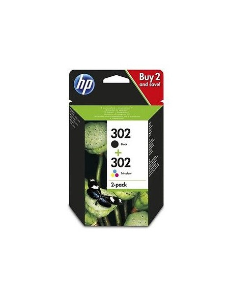 Pack Tinteiros HP 302 Preto/Cor X4D37AE