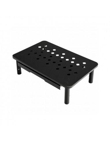 Base Monitor 37x23cm Regulável c/ Gaveta Preto